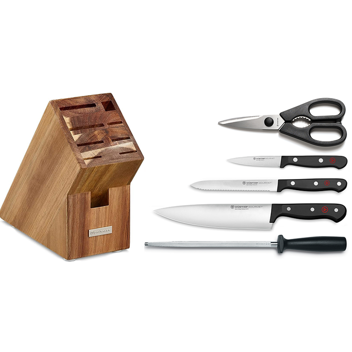 Wusthof Gourmet 6 Piece Acacia Knife Block Set