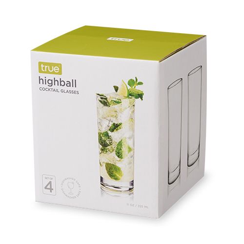 True Set of 4 Highball Glasses